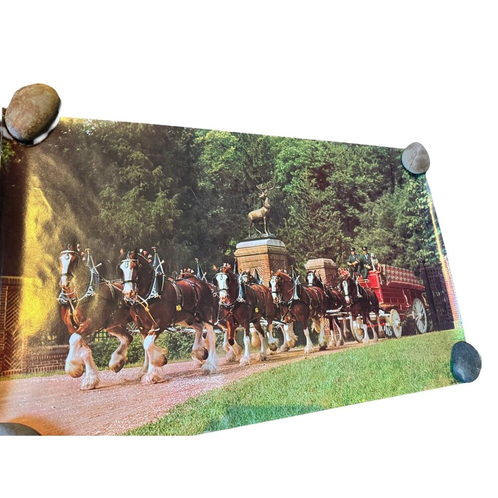 Official Budweiser Clydesdales Poster Anheuser-Busch St Louis Beer Horse Print